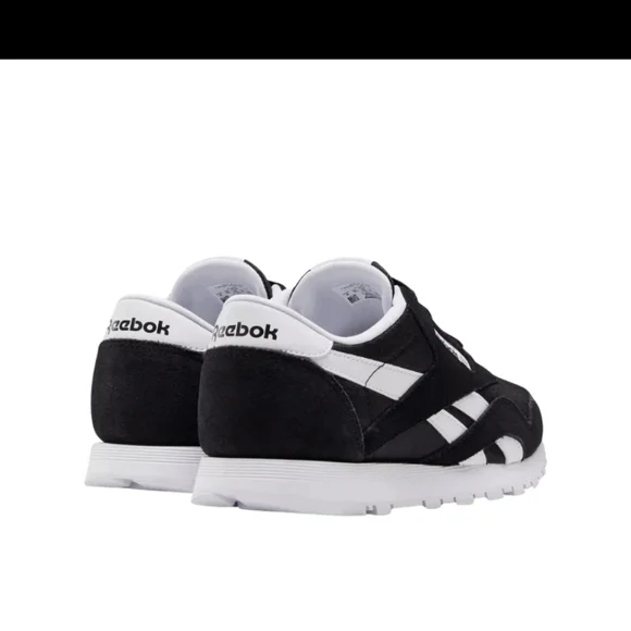 Reebok Kids Classic Nylon Sneakers - Black/Black White FV4441 - Picture 4 of 9